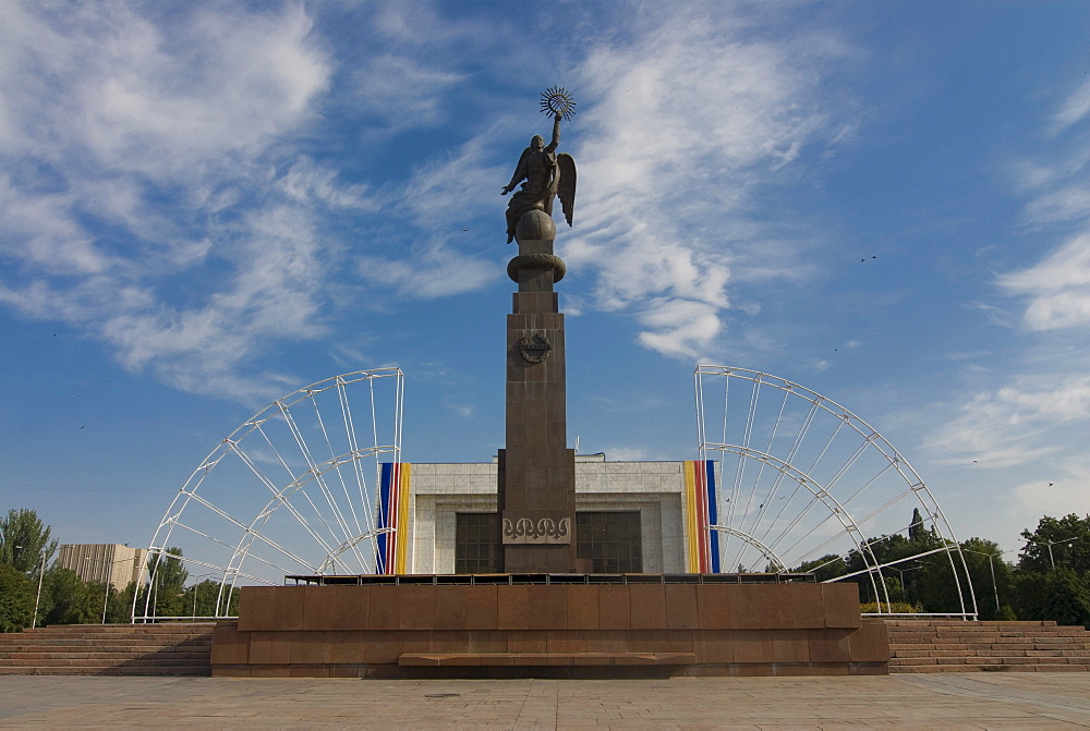 Statue of an angel at Ala-Too square, Bishkek, Kyrgyzstan, Central Asia