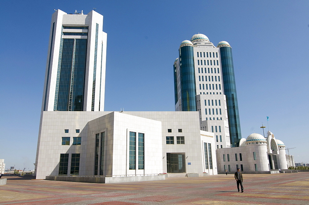 Modern architecture at the Bayterek Tower, Astana, Kazakhstan, Central Asia