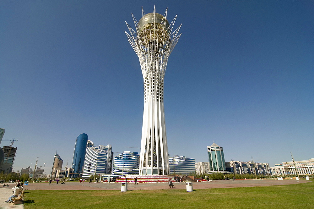 Bayterek Tower, landmark of Astana, Kazakhstan, Central Asia