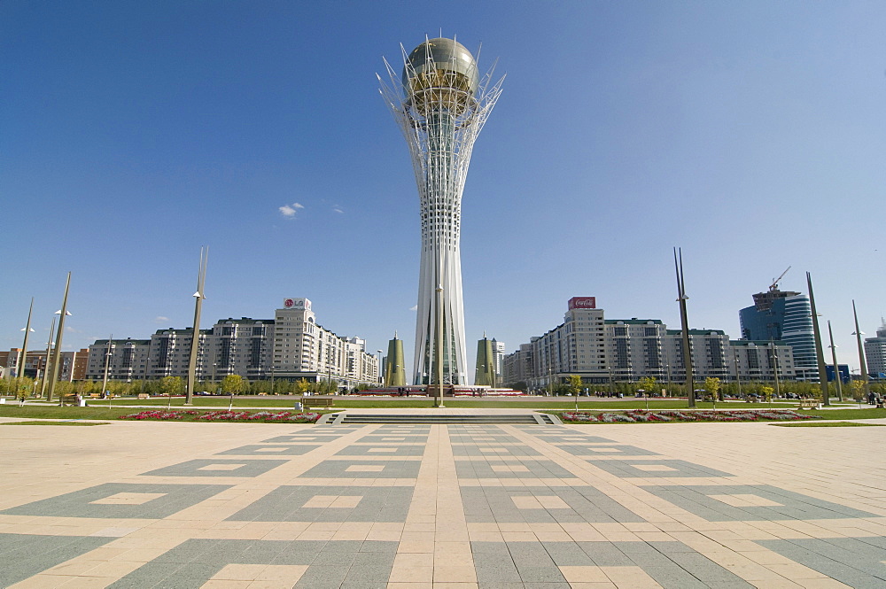 Bayterek Tower, landmark of Astana, Kazakhstan, Central Asia