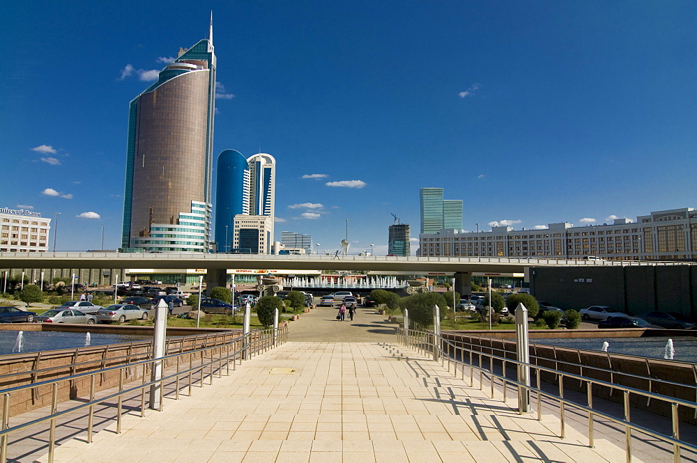 Modern architecture at Bayterek Tower, Astana, Kazakhstan, Central Asia