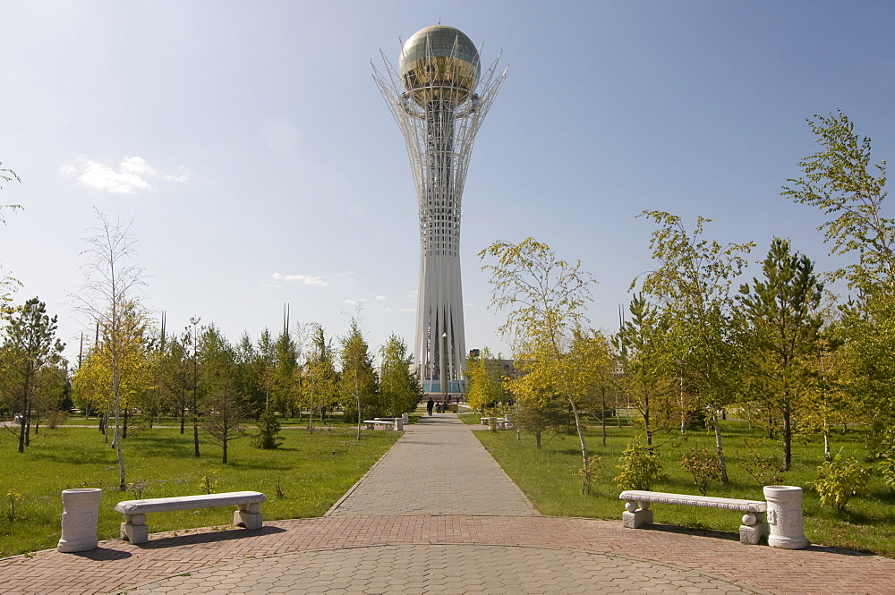 Bayterek Tower, landmark of Astana, Kazakhstan, Central Asia