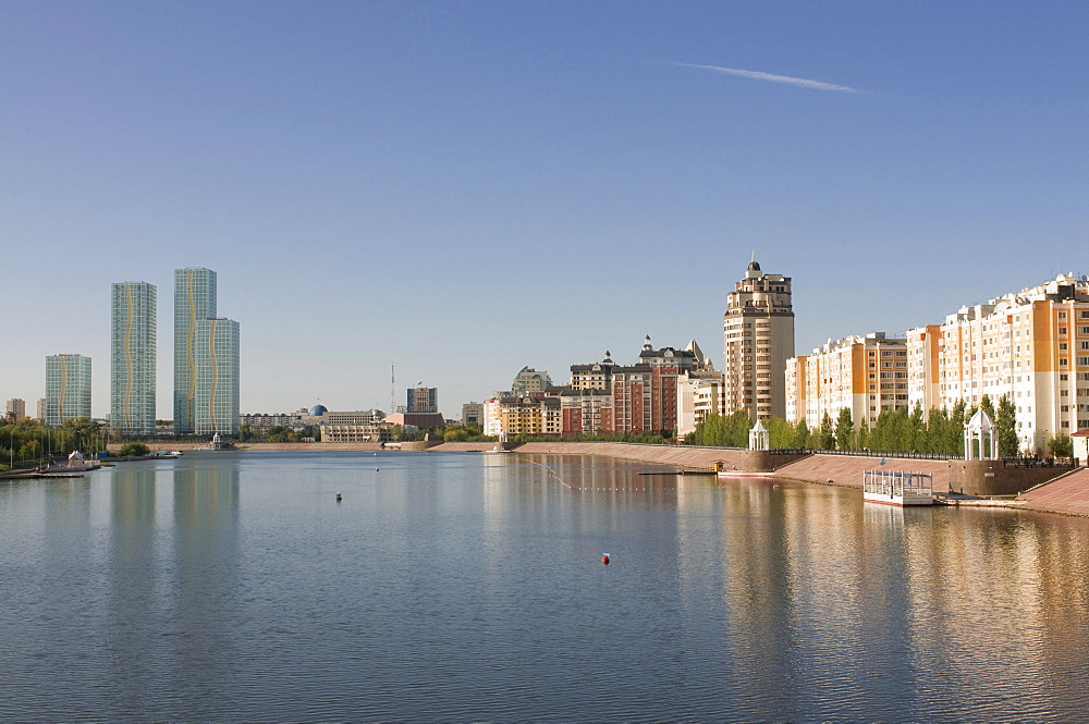 Skyline of Astana with skyscrapers, Kazakhstan, Central Asia