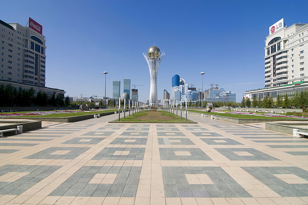 Bayterek Tower, landmark of Astana, Kazakhstan, Central Asia