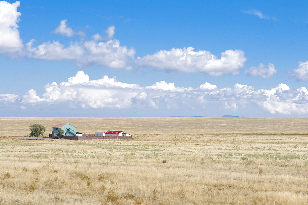 Farm in the steppe, Tamagaly Das, Kazakhstan, Central Asia