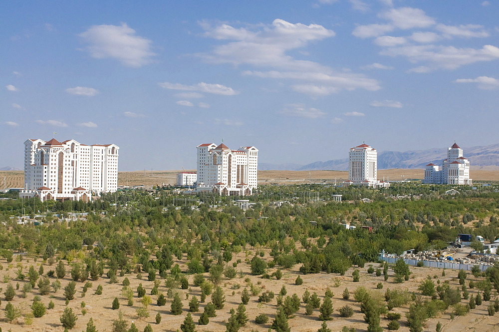 Modern buildings in Ashgabat, Turkmenistan, Central Asia