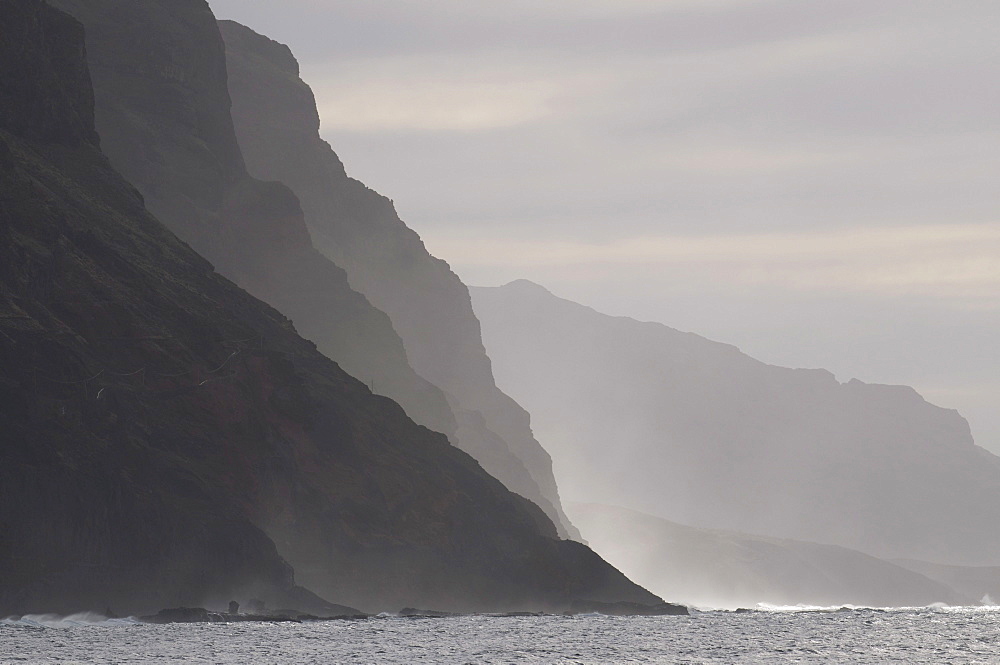 Rocky coast in twilight, San Antao, Cabo Verde, Cape Verde, Africa