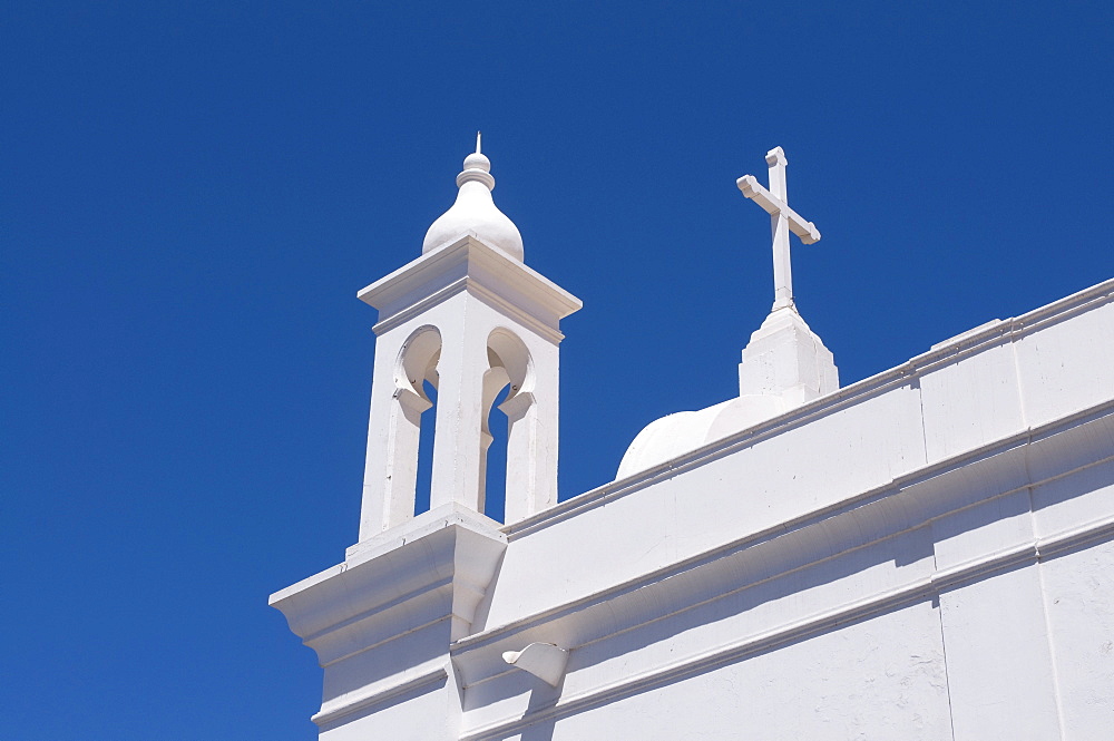 White church in San Vincente, Mindelo, Cabo Verde, Cape Verde, Africa