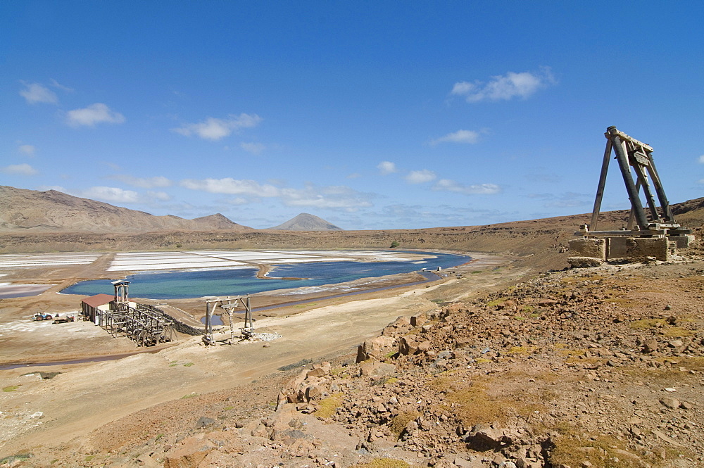 Salina on salty beach, Sal, Pedro Da Sal, Cabo Verde, Cape Verde, Africa