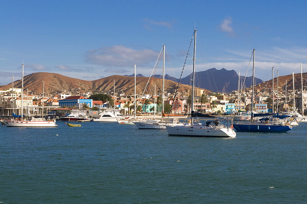 Overlooking the fishing harbor and the city, San Vincente, Mindelo, Cabo Verde, Cape Verde, Africa