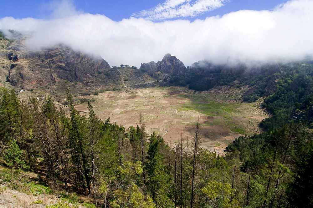 Volcanic crater, island of San Antao, Cabo Verde, Cape Verde, Africa