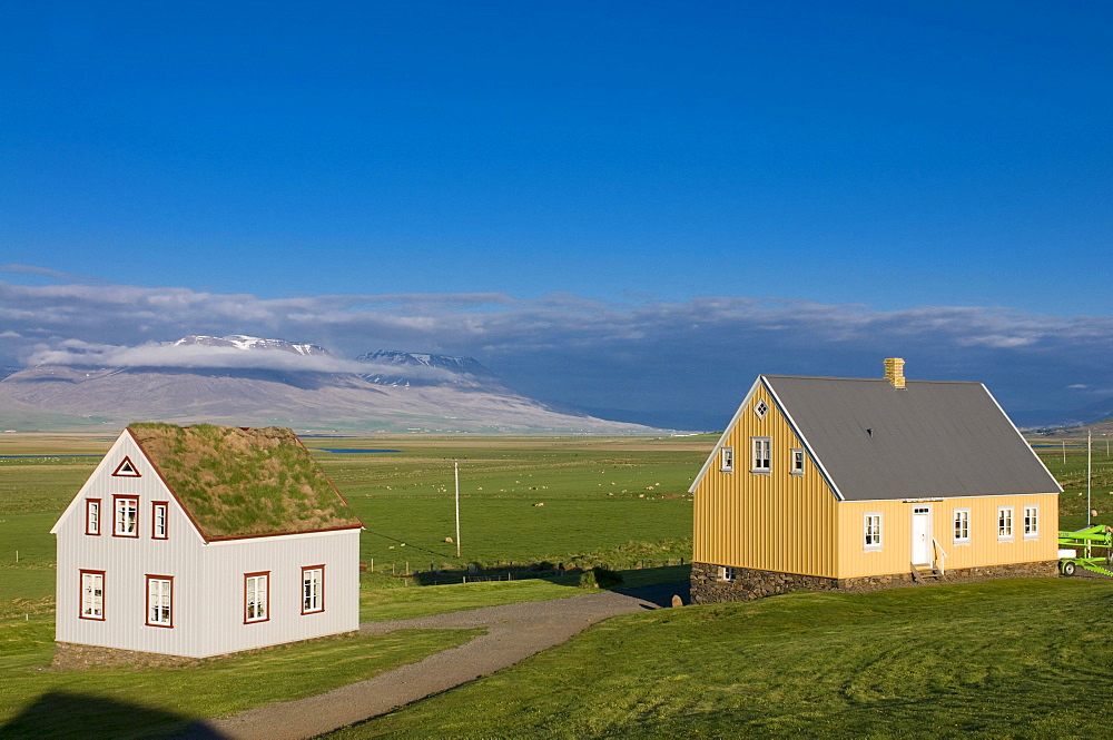 Typical houses in Glaumbaer, Iceland, Europe