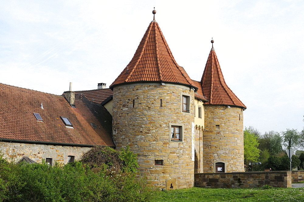 Town walls of Prichsenstadt, Lower Franconia, Bavaria, Germany, Europe