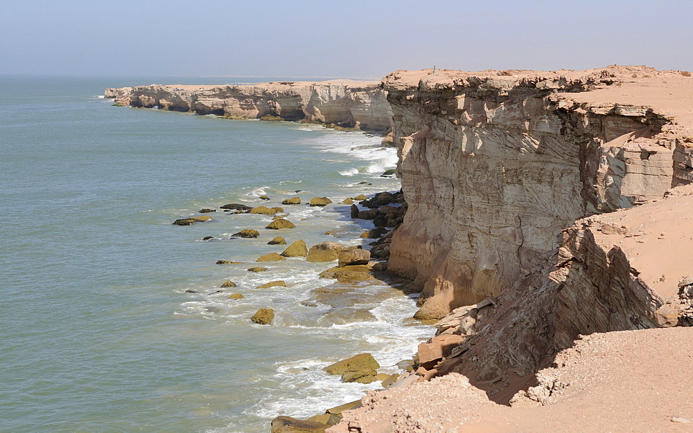 Sandstone cliffs of Cap Blanc, Nouadhibou, Mauretania, northwestern Africa