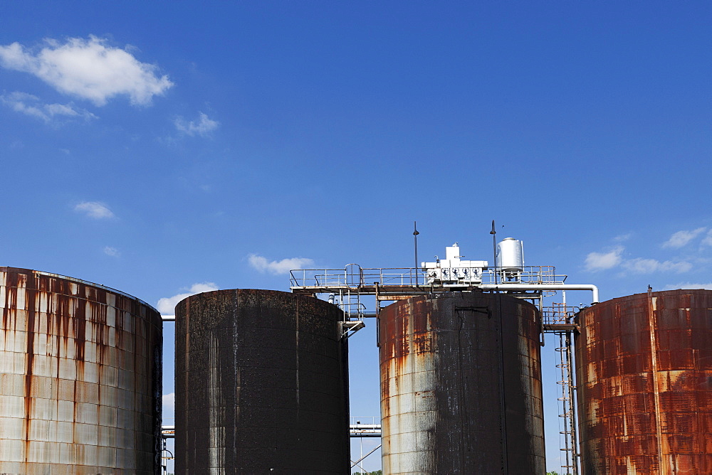 Chemical tanks, Worms, Rhineland-Palatinate, Germany, Europe