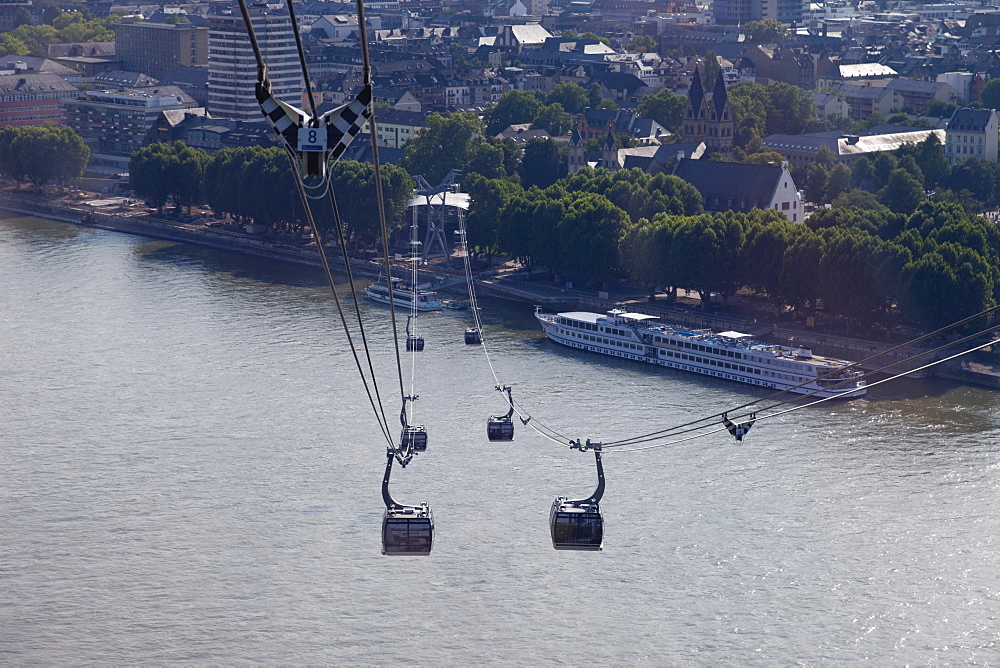 Cableway between Koblenz and the Festung Ehrenbreitstein fortress, opening of the BUGA Federal Garden Show in 2011, Koblenz, North Rhine-Westphalia, Germany, Europe