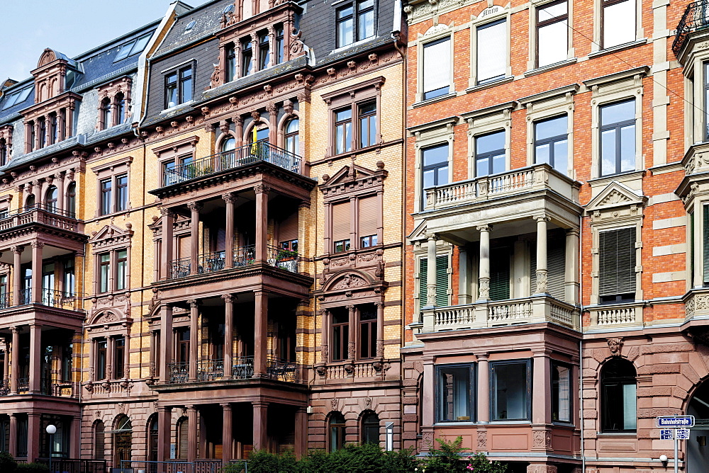 Building facades, Wiesbaden, Hesse, Germany, Europe