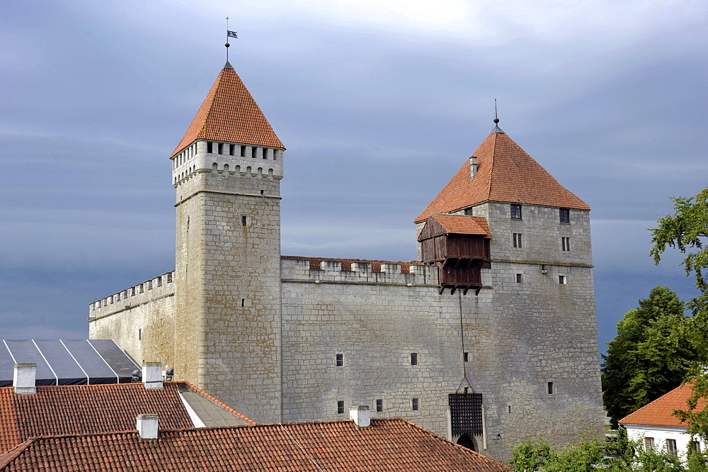 Bishop's Castle with the defence towers of Tall Hermann and Sturvolt, Eagle Castle, Kuressaare, Saaremaa Island, Estonia, Baltic States, Northern Europe