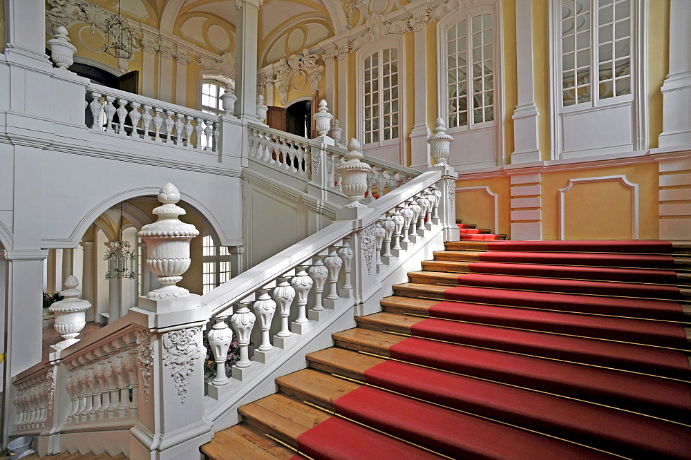 Staircase in the baroque Rund&le Palace, Pilsrundale, Bauske, Latvia, Baltic States, Europe