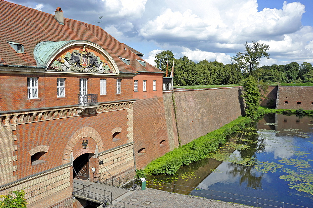 Commandant's House, Queen's Bastion, with moats, Spandau Citadel fortress, Berlin, Germany, Europe