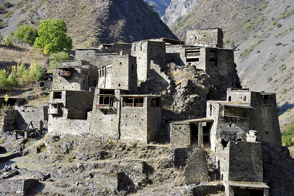 Fortress, Shatili, Khevsureti, High Caucasus, Georgia, Eurasia