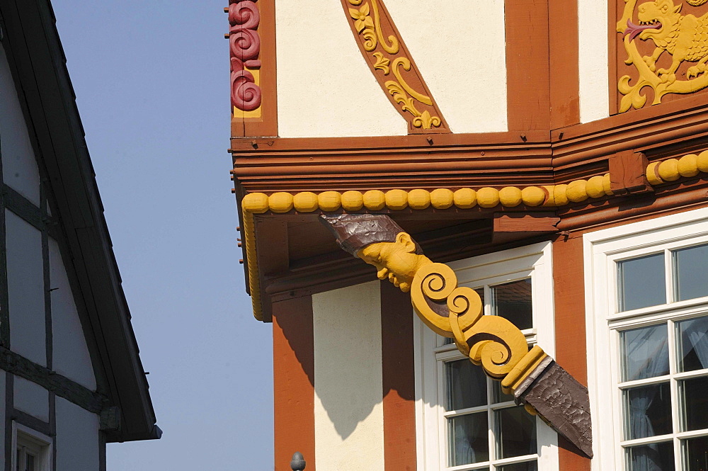 Landhotel zum Hessenpark Hotel on the marketplace in the Hessenpark outdoor museum near Neu-Anspach, Hochtaunuskreis district, Hesse, Germany, Europe