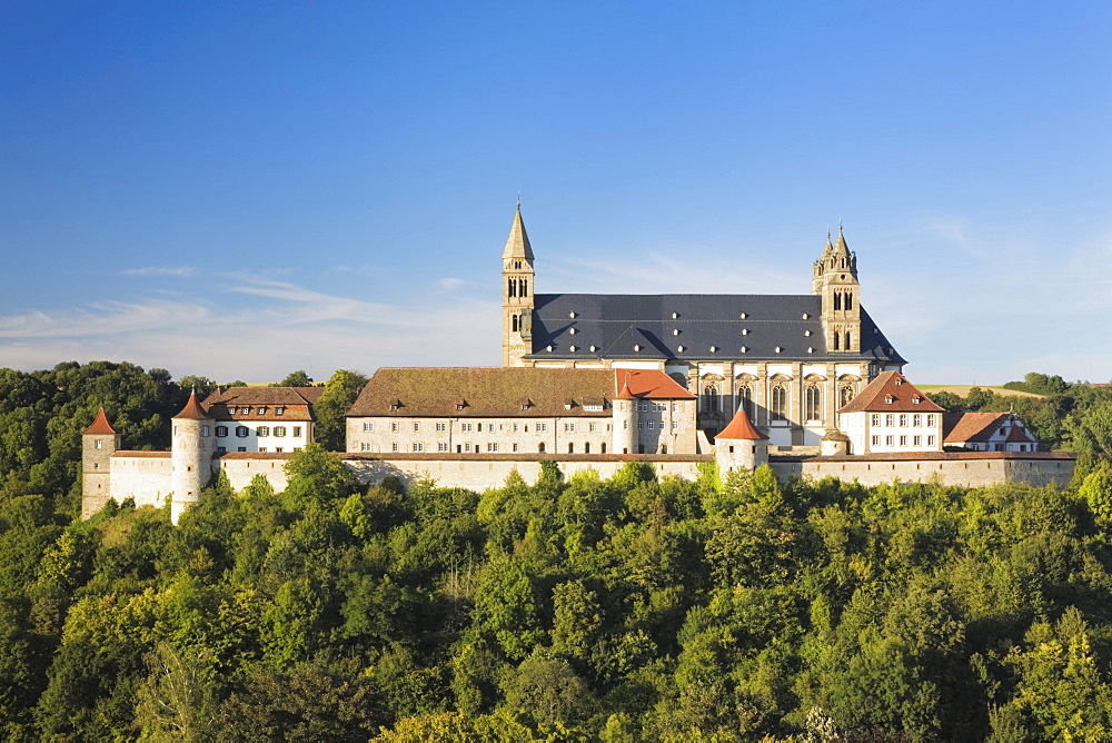 Grosscomburg or Comburg, Benedictine monastery near Schwaebisch Hall, Hohenlohe, Baden-Wuerttemberg, Germany, Europe