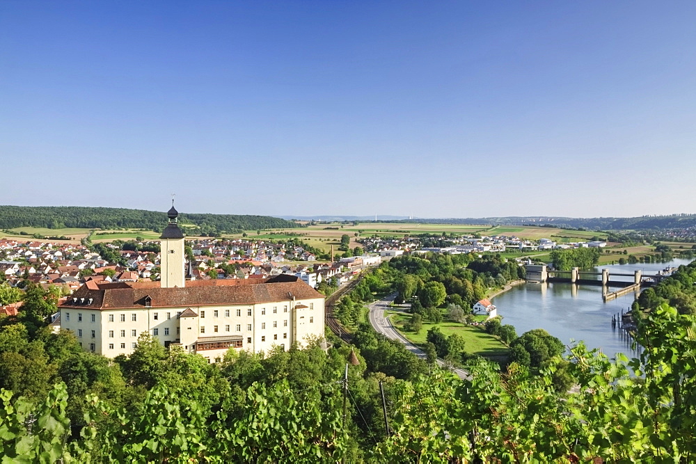 Schloss Horneck Castle above Gundelsheim am Neckar, Neckar River, Baden-Wuerttemberg, Germany, Europe