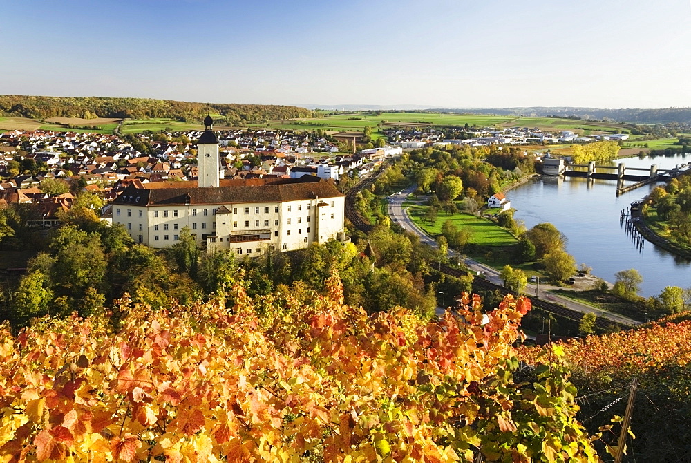 Schloss Horneck Palace on the Neckar river, Gundelsheim, Baden-Wuerttemberg, Germany, Europe