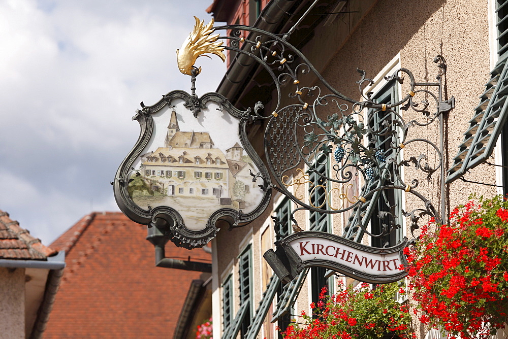 Inn sign, Kirchenwirt, Weissenkirchen in the Wachau, Waldviertel, Lower Austria, Austria, Europe