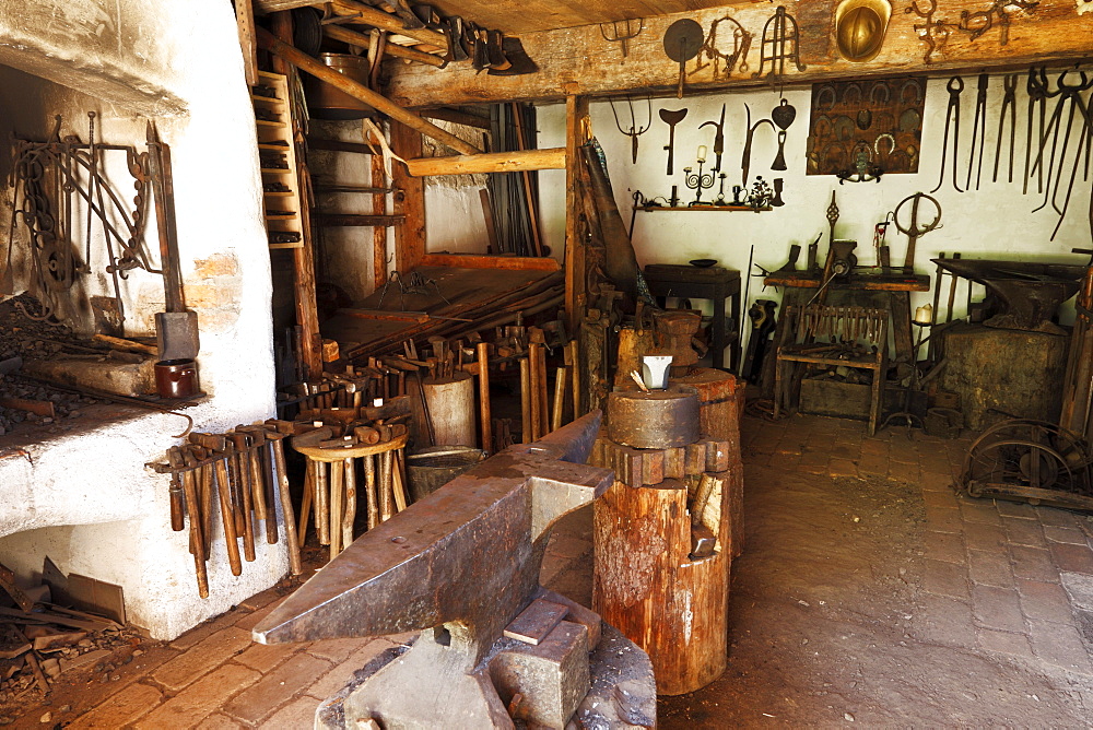 Blacksmith's shop, Markus Wasmeier Farm and Winter Sports Museum, Schliersee, Upper Bavaria, Bavaria, Germany, Europe