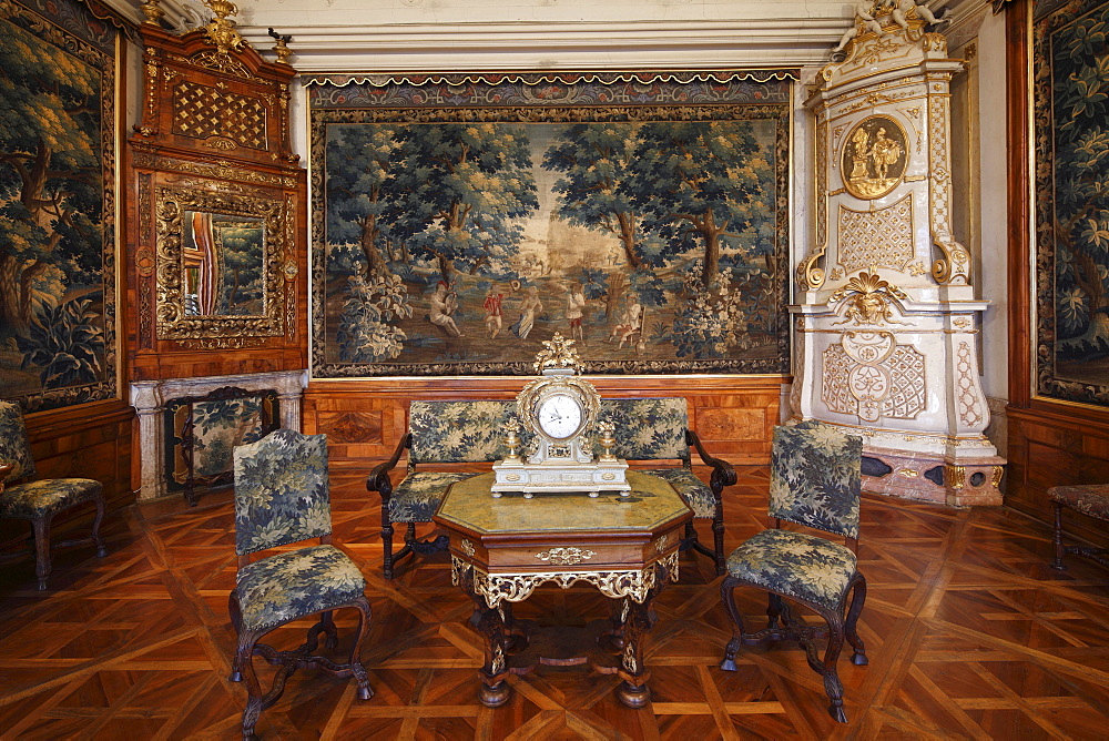 Gobelinzimmer, Tapestry Room in the Imperial Wing, Goettweig Abbey, Wachau, Mostviertel, Must Quarter, Lower Austria, Austria, Europe