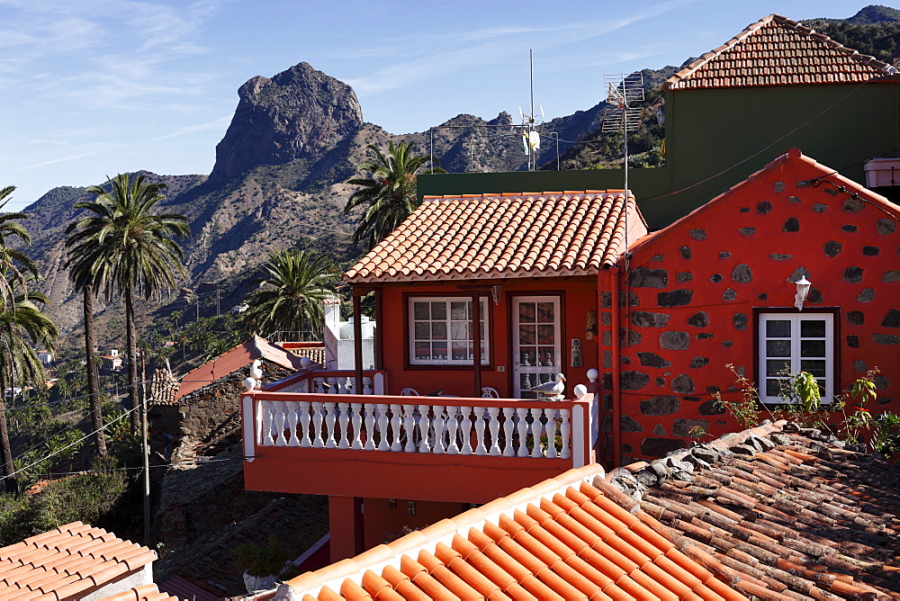 Village of Macayo near Vallehermoso, Roque Cano Mountain, La Gomera, Canary Islands, Spain, Europe