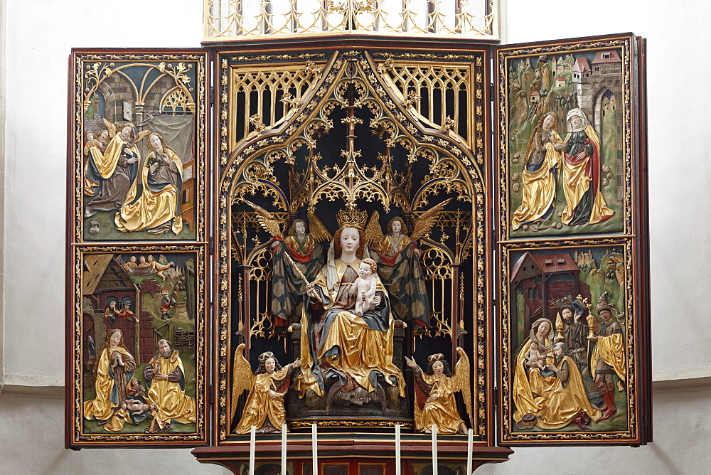 High altar, Pilgrimage Church of Maria Laach in Jauerling, Wachau, Waldviertel, Forest Quarter, Lower Austria, Austria, Europe