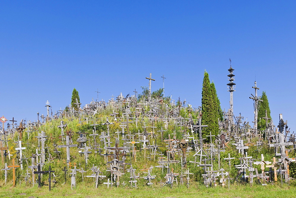 Kriziu kalnas, The Hill of Crosses, a site of pilgrimage, 12 km north of the city of Siauliai, Lithuania, Northern Europe