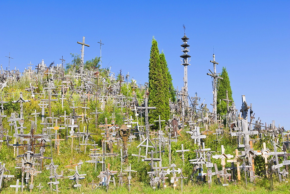 Kriziu kalnas, The Hill of Crosses, a site of pilgrimage, 12 km north of the city of Siauliai, Lithuania, Northern Europe