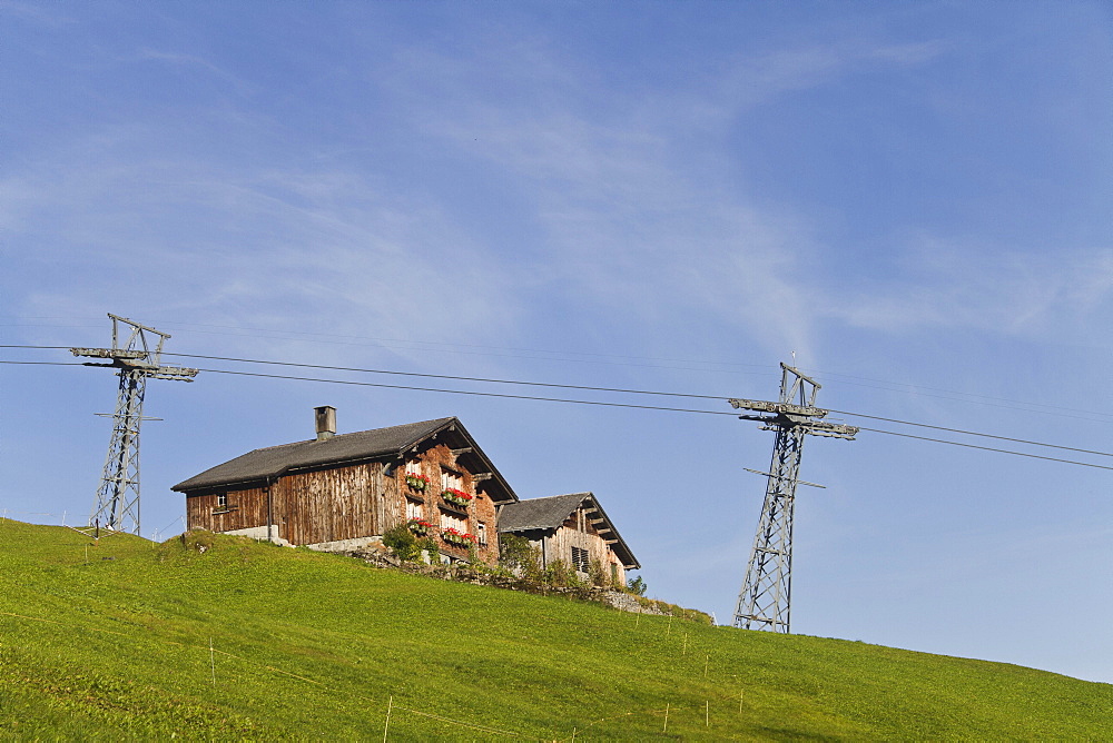 Obstruction of the alpine landscape, Braunwald, Glarus Alps, Canton Glarus, Switzerland, Europe