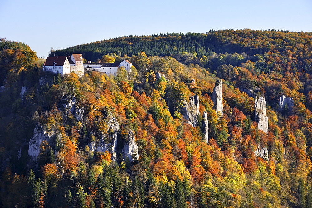 Burg Wildenstein Castle near Leibertingen in the Upper Danube Valley, Sigmaringen district, Baden-Wuerttemberg, Germany, Europe