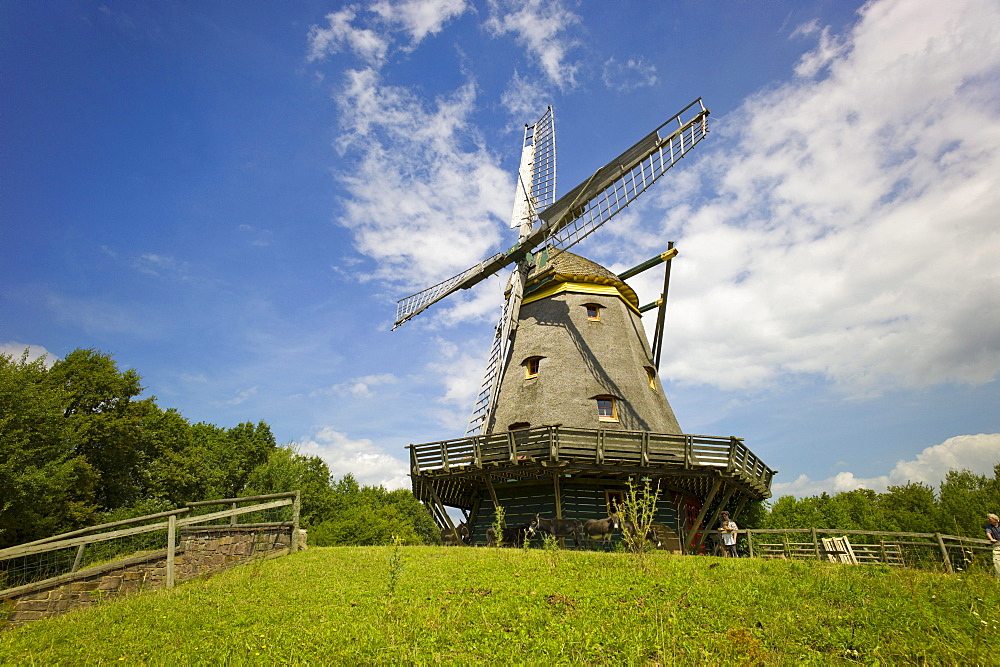 Reconstructed windmill in the Hessenpark open air museum, Hesse, Germany, Europe