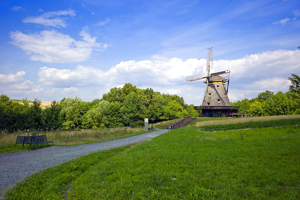 Reconstructed windmill in the Hessenpark open air museum, Hesse, Germany, Europe