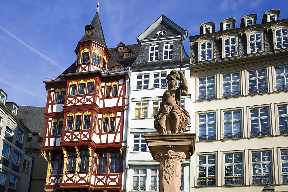 Haus Grosser Engel building, historic half-timbered house, Ostzeile, Roemerberg, Frankfurt, Hesse, Germany, Europe