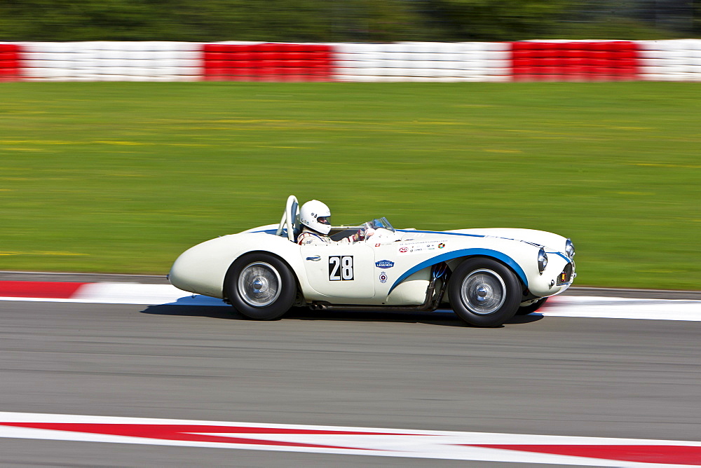 Race of post-war racing cars, Aston Martin, at the Oldtimer Grand Prix 2010 on the Nurburgring race track, Rhineland-Palatinate, Germany, Europe