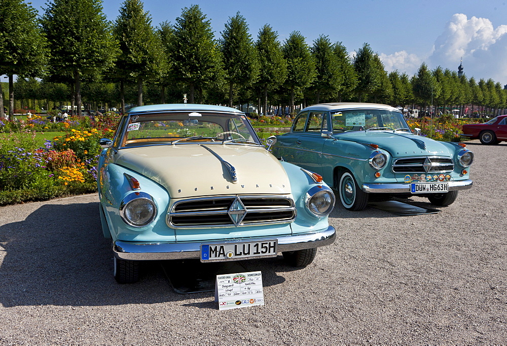 Borgward Isabella Coupe, built in 1960, Germany, Classic-Gala, Concours d'Elegance in the Baroque castle gardens, Schwetzingen, Baden-Wuerttemberg, Germany, Europe