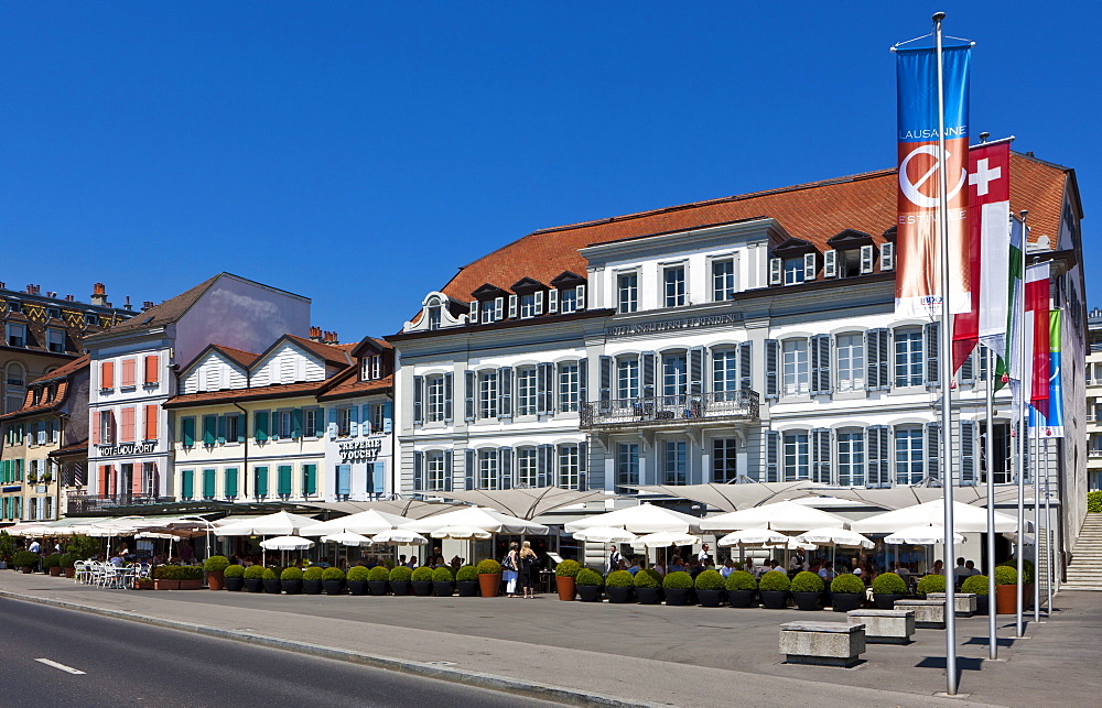 Angleterre and Residence Hotel, Lausanne, canton of Vaud, Lake Geneva, Switzerland, Europe