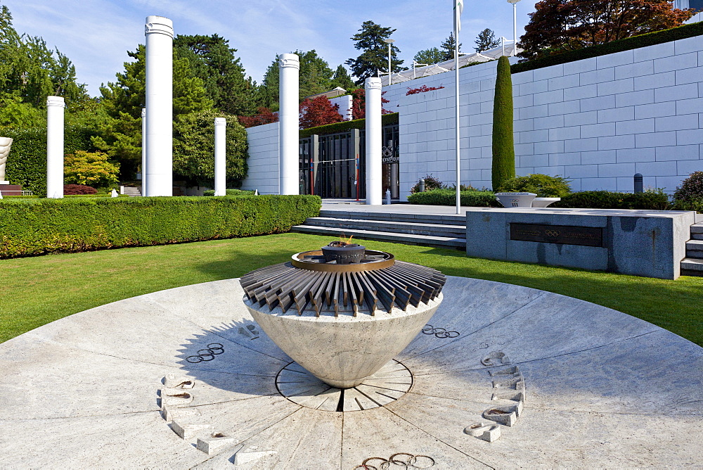 The Olympic Flame in the Olympic Museum, Lausanne, Canton of Vaud, Lake Geneva, Switzerland, Europe