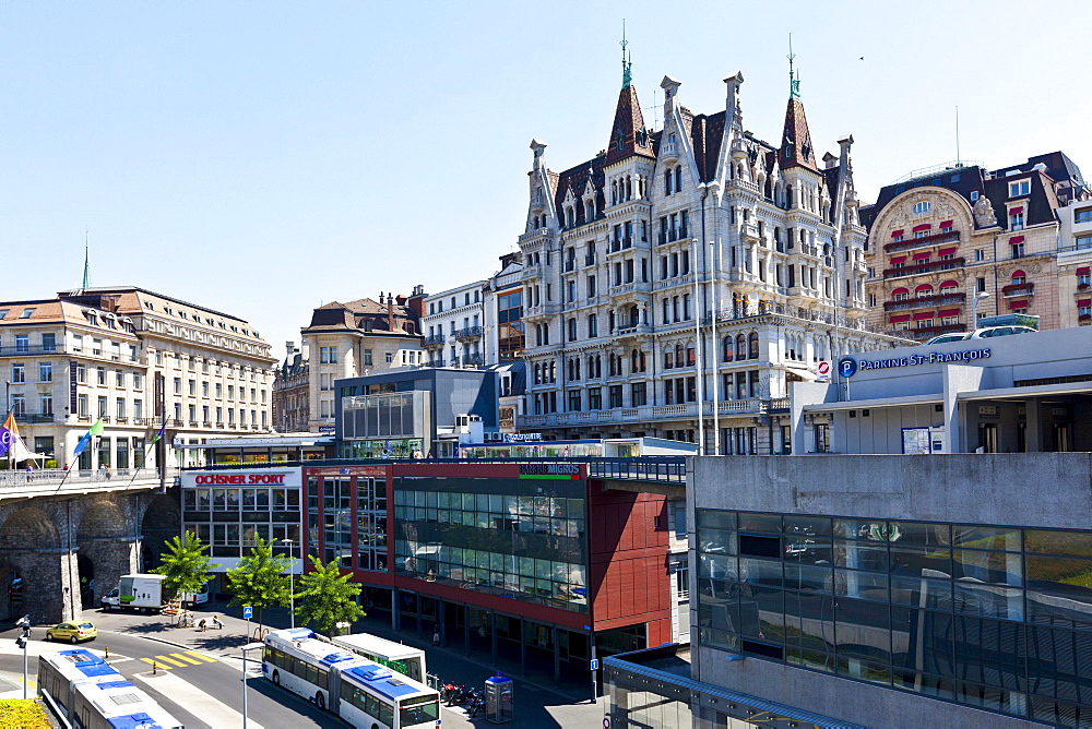 Europe Square, Lausanne, canton of Vaud, Lake Geneva, Switzerland, Europe