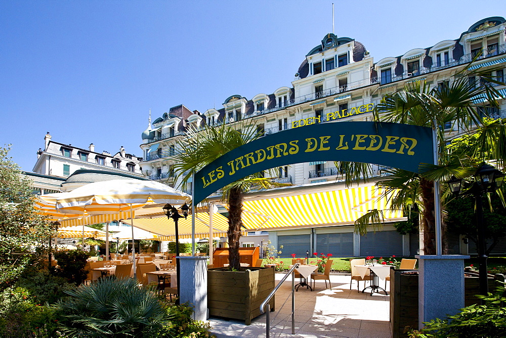 Eden Palace Hotel with the Jardins de l'Eden, Montreux, Canton Vaud, Switzerland, Europe