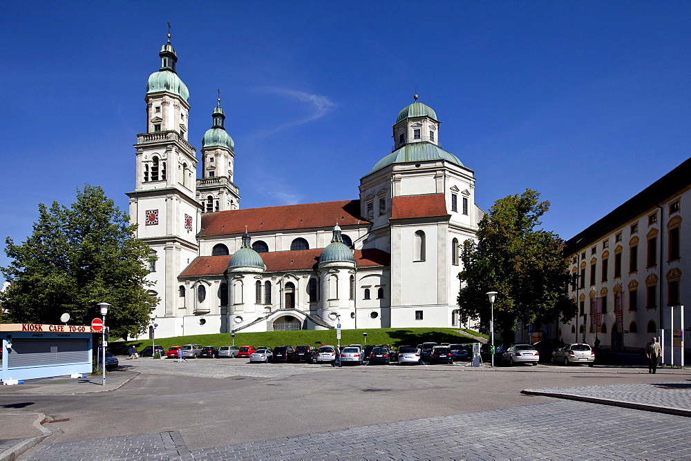 Basilica of St. Lorenz, a former Benedictine abbey church of the Prince Abbot of Kempten, today the Parish Church of St. Lorenz, Diocese of Augsburg, Kempten, Lower Allgaeu, Allgaeu, Swabia, Bavaria, Germany, Europe