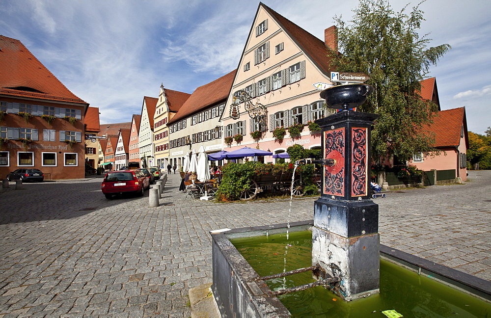 Historic district of Dinkelsbuehl, administrative district of Ansbach, Middle Franconia, Bavaria, Germany, Europe