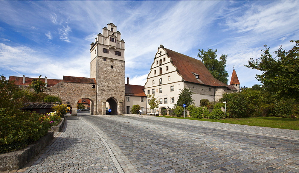 Noerdlinger Tor gate tower, old town, Dinkelsbuehl, Ansbach, Middle Franconia, Bavaria, Germany, Europe